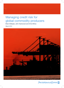 Managing credit risk for global commodity producers