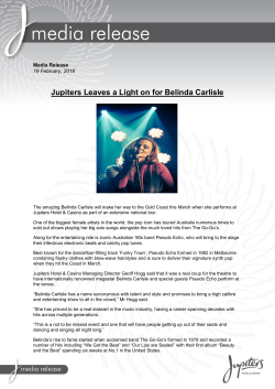 Jupiters Leaves a Light on for Belinda Carlisle