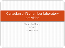 Canadian drift chamber laboratory activities