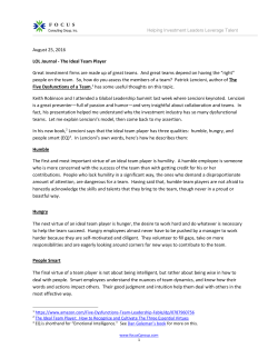 The Ideal Team Player - Focus Consulting Group