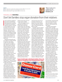 Don`t let families stop organ donation from their relatives