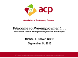 Pre-employment - Chapter Sites