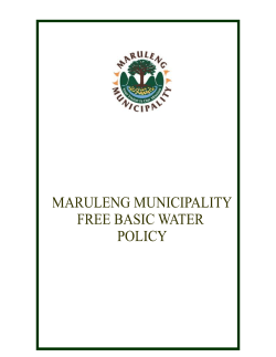 free basic water - Maruleng Municipality