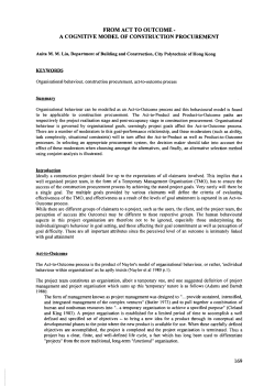FROM ACT TO OUTCOME - A COGNITIVE MODEL OF