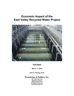 Economic Analysis - East Valley Water District