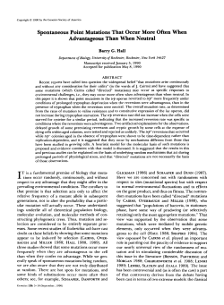 Spontaneous Point Mutations That Occur More Often When