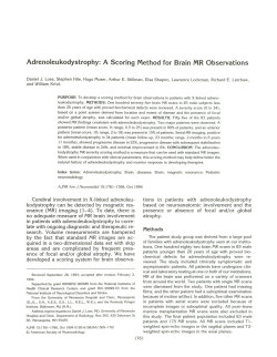 Adrenoleukodystrophy: A Scoring .Method for Brain .MR Observations