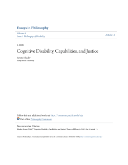 Cognitive Disability, Capabilities, and Justice