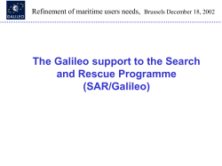 SAR/Galileo CONCEPT WILL FACILITATE INTERNATIONAL
