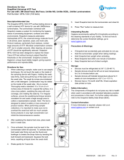 Directions for Use SnapShot Universal ATP Test