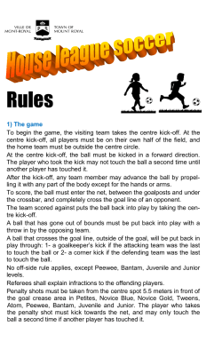 1) The game To begin the game, the visiting team takes