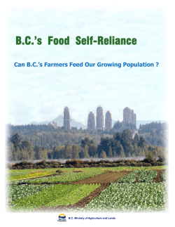 British Columbia`s Food Self Reliance report