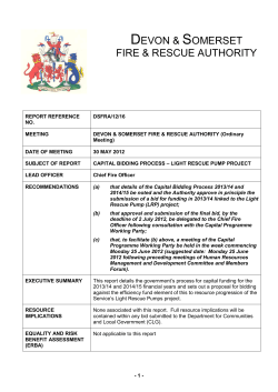 Capital Bidding Process - Light Rescue Pump Project