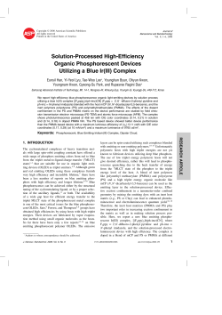 Solution-Processed High-Efficiency Organic Phosphorescent