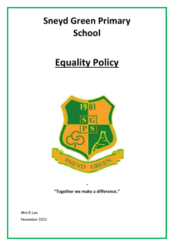 Equality Policy - Sneyd Green Primary