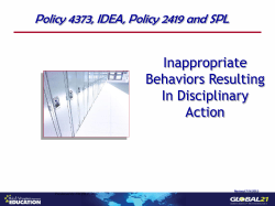 Policy 4373, IDEA, Policy 2419 and SPL