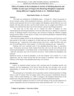 Effect of Landuse in the Evaluation of Activity of Nitrifying Bacteria