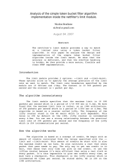 Analysis of the simple token bucket filter algorithm