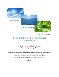 A Review of the Arlington County Community Energy Plan