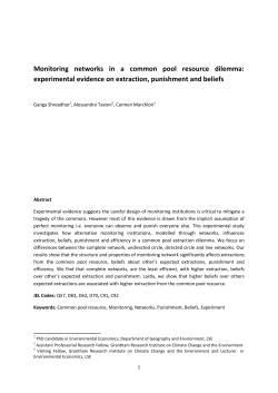 Monitoring networks in a common pool resource