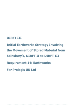 DIRFT III Initial Earthworks Strategy Involving the Movement of