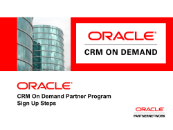 Oracle CRM On Demand Partner Program - Sign