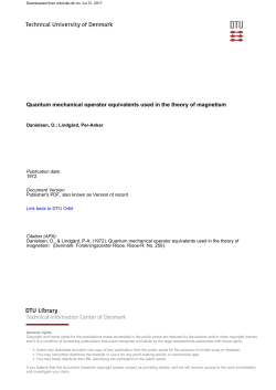 Quantum mechanical operator equivalents used in the theory of
