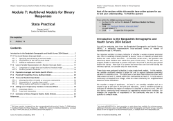 Module 7: Multilevel Models for Binary Responses Stata Practical