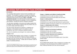 Candidate Self-evaluation Tools (CHC50113)