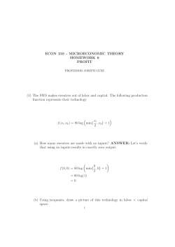ECON 210 - MICROECONOMIC THEORY HOMEWORK 6 PROFIT