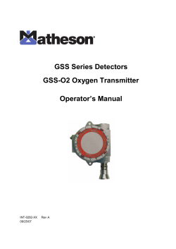 GSS Series Detectors GSS-O2 Oxygen Transmitter