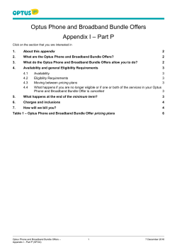 Appendix I &ndash; Part P (Optus Phone and Broadband Bundle Offers)