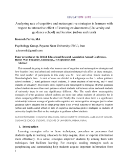Analyzing rate of cognitive and metacognitive strategies in learners