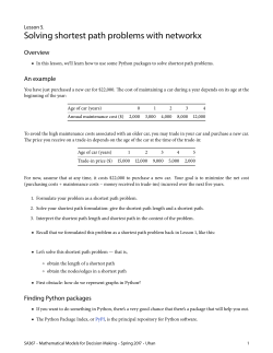 Solving shortest path problems with networkx