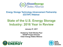 State of the U.S. Energy Storage Industry: 2016 Year in Review