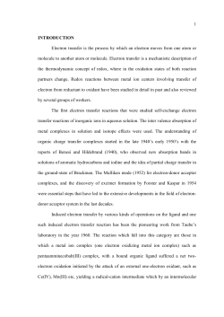 1 INTRODUCTION Electron transfer is the process by
