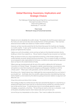 Global Warming: Awareness, Implications and Strategic Choices