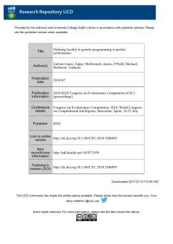 Defining Locality - Research Repository UCD