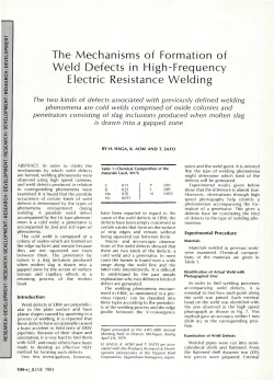 The Mechanisms of Formation of Weld Defects in High
