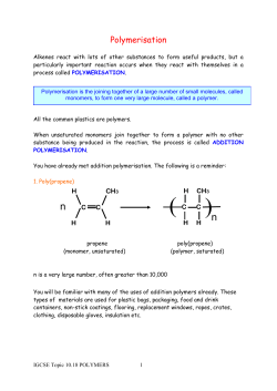Topic 18 Polymers notes