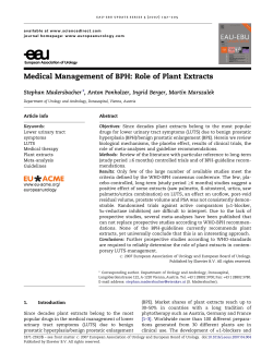 Medical Management of BPH: Role of Plant Extracts - EU-ACME