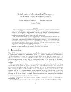 Socially optimal allocation of ATM resources via truthful market