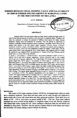 fodder biomass yield, feeding value and palatability of shrub fodder