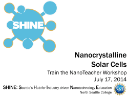 Nanocrystalline Solar Cells