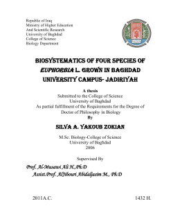 biosystematics of four species of euphorbia l. grown in baghdad