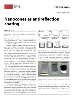 Nanocones as antireflection coating