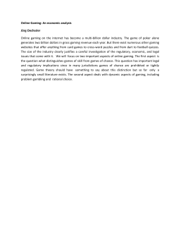 Online Gaming: An economic analysis