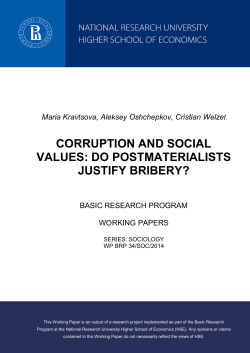 Corruption and social values: Do post-materialists justify bribe