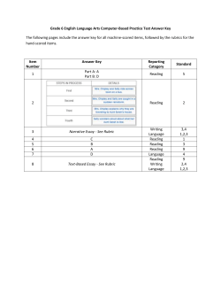 Computer-Based Answer Key/Scoring Rubric