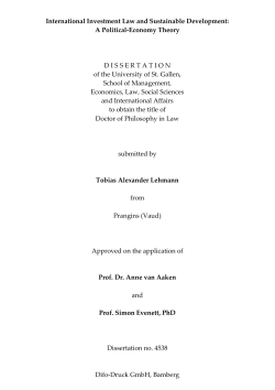 International Investment Law and Sustainable Development: A